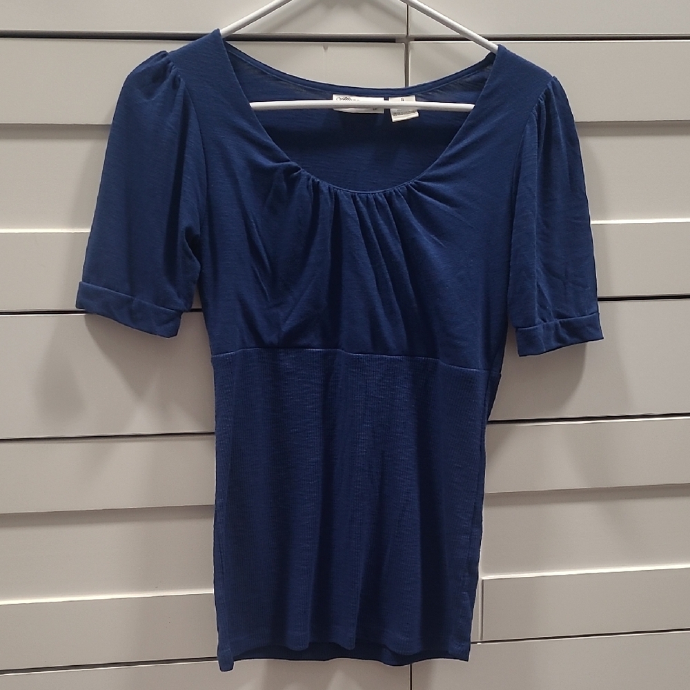Short Sleeve Blue Women's Top